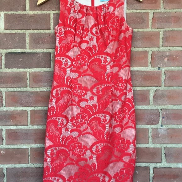 Fraiche Dresses & Skirts - Fraiche Red Lace Sleeveless Dress